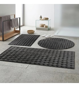 Banyo Paspası Koyu Gri Gri Kaymaz Taban Peluş Bubble 50X50 cm