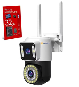 32 Gb Hafıza Kartlı 4Mp Yoosee Çift Lens Ip Kamera - Wıfı Otomatik İzleme, Su Geçirmez Kablosuz Güv