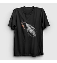 Presmono Unisex Siyah Spray Astronaut Space Astronot Uzay T-Shirt 283888tt