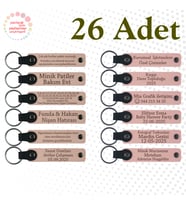 Pudra & Yavru Ağzı, 26’lı Set, İsim Yazılabilen Deri Anahtarlık, Kodlama Kursu Katılımcılarına Anı