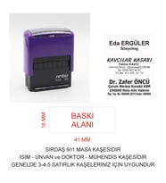 Sırdaş 911 Kişiye Özel İsim Makam Ve Ünvan Kaşesi - MOR MAKİNA SİYAH MÜREKKEP