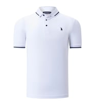 T8586 DEWBERRY ERKEK POLO YAKA T-SHIRT-DÜZ BEYAZ (Karışık)