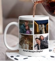 Kişiye Özel 4 Fotoğraflı Kolaj Ve Kendi Mesajını Oluştur Kupaa Bardakk