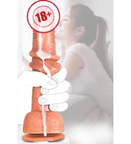 Do it Love - Esnek Deri ve Gerçek Testis Topları - Realistik Dildo - Güçlü Vantuz - 22 Cm Uzunluk - 4 Cm Kalınlık