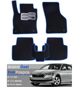 SKODA SCALA (2019-2025) Uyumlu EVA Paspas Tam Set–Oto Paspas,Araca Özel,Kolay Montaj