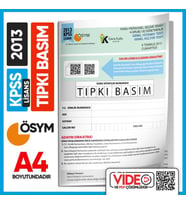 2013 KPSS LİSANS GY-GK ÖSYM Tıpkı Basım Çıkmış Soru Deneme Kitapçığı (Video Çözümlü Türkiye Geneli)