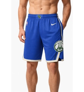 Nike Milwaukee Bucks Dri Fit NBA Basketball Shorts Erkek Basketbol Şort Mavi