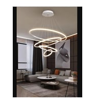 Dörtlü Metal Halkalı Modern LED Sarkıt Avize, Şık ve Parlak Aydınlatma