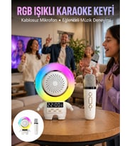 Karaoke Özellikli Astronot Bluetooth Hoparlör Kablosuz Mikrofonlu