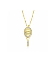 Gümüş Gold Tenis Raketi Kadın Kolye CSR2181205