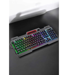 Led LED'li Oyuncu Klavye Usb Girişli RGB LED'li Q Klavye Mouse Hediyeli