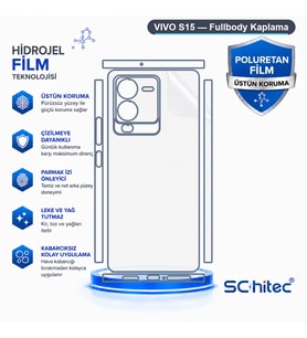 SChitec VIVO S15 Uyumlu Fullbody Arka Kaplama Hidrojel Koruyucu Film