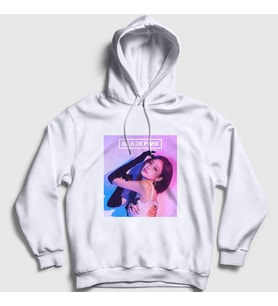 Presmono Unisex Beyaz Jennie Blackpink Kapüşonlu Sweatshirt 271917tt