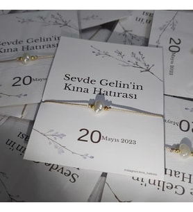 Kişiye Özel (20-50-100-200 Adet) Isimli Incili Şans Bilekliği Söz, Nişan, Kına, Nikâh, Hediyesi - BC0029