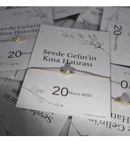 Kişiye Özel (20-50-100-200 Adet) Isimli Incili Şans Bilekliği Söz, Nişan, Kına, Nikâh, Hediyesi - BC0029