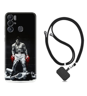 Tecno Pova Neo Kılıf Resimli Boyun Askılı İpli Desenli Silikon Muhammed Ali 1369