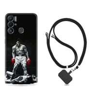 Tecno Pova Neo Kılıf Resimli Boyun Askılı İpli Desenli Silikon Muhammed Ali 1369