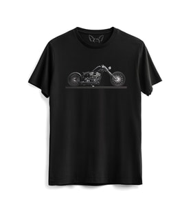 Motorcycle Rider Tasarımlı Baskılı Çocuk Siyah Tshirt