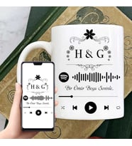 Harfli Spotify Ses İzi Kupa Bardağı (Beyaz)