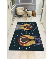 Modern Desenli Dijital Baskı Kaymaz Taban Halı H0739