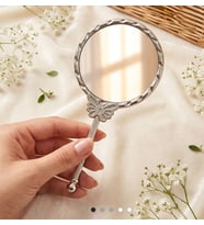 Tatlı Sebep Vintage Kelebek Detaylı Mini El Aynası - Dekoratif Makyaj Aynası 10 adet