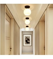 MYLİGHTS  MODERN SPOR TEKLİ TAVAN AVİZE  OPAL BEYAZ  CAM (Siyah)