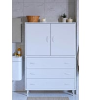 Eliusta Alia Çok Kullanışlı Dolap G:100 cm Üst Bölme Kapaklı Alt Bölme Çekmeceli 100x138x32,5 cm Modül Dolap (Beyaz)