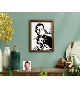 BK Gift Kişiye Özel Godfather Baba Tasarımlı Doğal Masif Ahşap Çerçeveli Tablo-7
