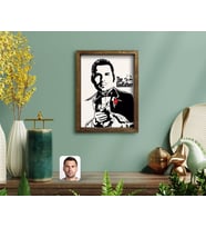 BK Gift Kişiye Özel Godfather Baba Tasarımlı Doğal Masif Ahşap Çerçeveli Tablo-7