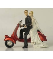 WISE Veronese Serisi-WISE GELİN DAMAT MOTORSIKLETE BİNİYOR-15*18*8,5 CM.