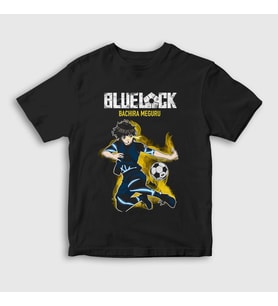 Presmono Unisex Çocuk Siyah Bachira Meguru Futbol Soccer Anime Bluelock T-Shirt 445717tt
