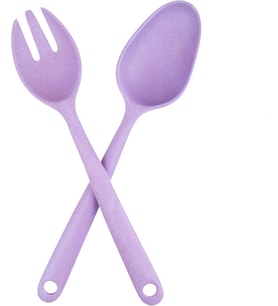 Salata Kaşık,Çatal Seti Bambu Çevreci Model,Mor