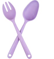 Salata Kaşık,Çatal Seti Bambu Çevreci Model,Mor
