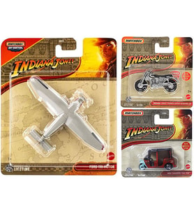 Matchbox 3 Araç İndiana Jones Set - Ford Tri-Motor & Ducati Scrambler & Mbx Tangiers Tuk Tuk (1/64)