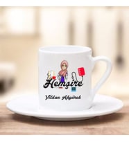 Hemşire Türk Kahvesi Fincanı (Beyaz)