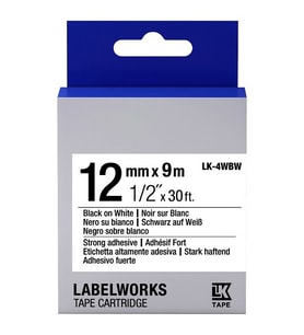 Tonersepeti Epson LK-4WBW Muadil Güçlü Yapışkanlı Etiket Kartuşu Siyah Beyaz 12 mm C53S654016
