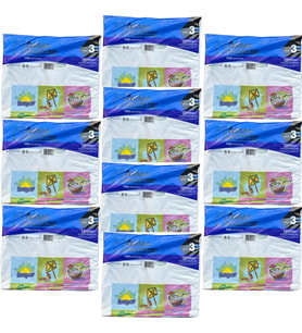 Arma Baskılı Mini Blok Poşet Torba - No : 3 - 30x50 Cm. - Beyaz - 100 Adetlik 10 Paket