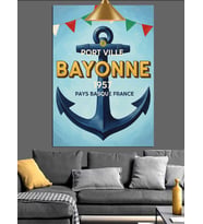Bayonne Gemi Çapası Poster Deniz Teması Dekoratif Kanvas - Mdf Ahşap Tablo