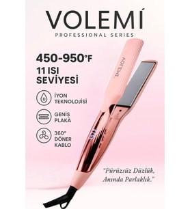 Volemı® V-0110 Geniş Seramik Plakalı Saç Düzleştirici Hızlı Isınma Dijital Led Ekran Parlak Ve Pürüz
