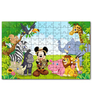 Cakapuzzle Ormandaki Arkadaşlarla Mickey Mouse Safari Puzzle Yapboz MDF (Ahşap) (120 Parça)