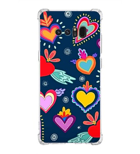 PrintiFy Samsung Galaxy Note 8 Uyumlu Retro Color 3 Baskılı Şeffaf Köşe Korumalı Antişok Kılıf