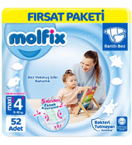 Molfix Bebek Bezi 4+ Beden Fırsat Paketi 52 Adet