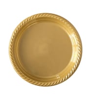 Kullan At Renkli Altın Renk Parti Davet Plastik Tabak - 22 Cm. - 24 Adetlik 3 Paket