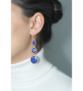 Kadir Jewellery 22 Ayar Altın Kaplama Kadın Sallantılı Küpe -El İşçiliği Ve Hipoalerjenik Küpe (Renksiz)