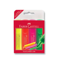 Faber Castell Şeffaf Gövde Fosforlu Kalem 1546 4'lü Poşet