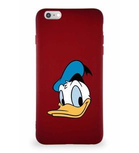 Apple iPhone 6 Plus Soft Premier Kapak Donald Duck-B Tasarımlı Silikon Kılıf - Mürdüm (Şeffaf)