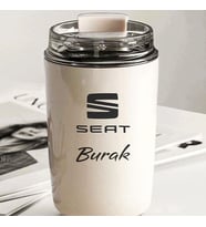 Kişiye Özel Retro Stil 240ml Vakumlu Isı Korumalı Araç Baskılı Termos Kupa (Beyaz)