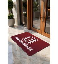 Valerine Life Kapı Önü Paspası 45x70cm Kaymaz Taban Dekoratif iç Dış Mekan Eczane Logolu Kırmızı