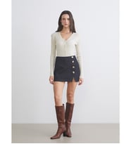LCW Vision İndigo Dar Fit Jean Şort Etek