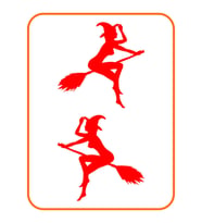 Cadı Tasarım Oto Cam Sticker 2 Adet Sağ-Sol Kırmızı 15*15 Cm